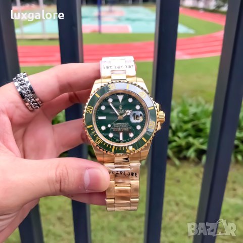 Mъжки часовник Rolex Submariner Gold Green с автоматичен механизъм