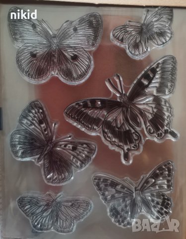 6 пеперуди пеперуда силиконов гумен печат декор украса за бисквитки фондан Scrapbooking