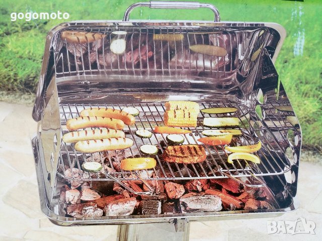 BBQ LUX, ново Барбекю ЛУКС GrillChef Kettle, Хромиран, CROM-NI, INOX + капак, снимка 5 - Барбекюта - 42143437