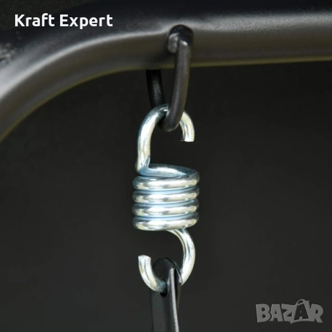 Градинска люлка със сенник – метална конструкция, 170×110×153 см, черна, снимка 7 - Градински мебели, декорация  - 53699251