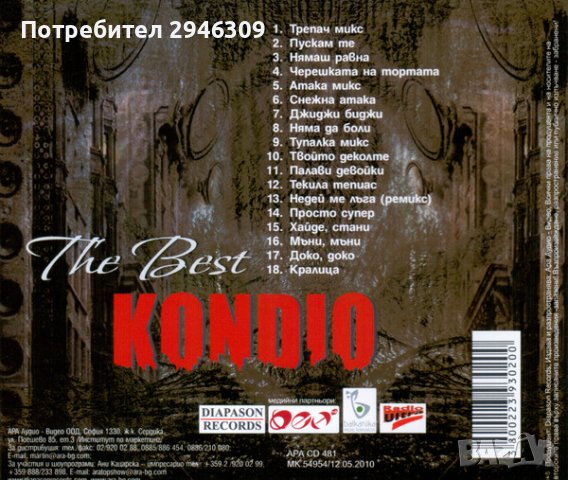 Кондьо - The Best(2010), снимка 2 - CD дискове - 42414619