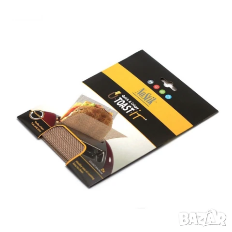 Мрежа за тостер, за сандвич 2бр. NoStik, 14x34см., до 260°, кафяв, в плик, снимка 2 - Тостери - 50622375