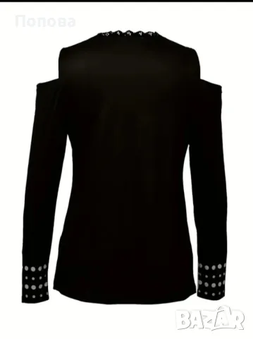 Блуза с голи рамене и принт череп, размер М, снимка 2 - Тениски - 49426528