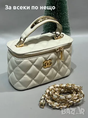 Chanel Луксозна Дамска Чанта Тип Куфар С Капитонирано Покритие И Вградено Огледало Код SK2238, снимка 7 - Чанти - 56248681