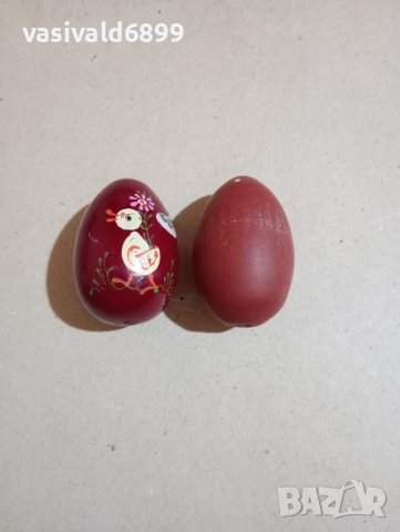 Две дървени великденски яйца , снимка 1 - Декорация за дома - 44356784