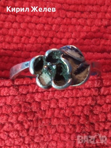 НЕЖЕН ФЛОРАЛЕН СРЕБЪРЕН ПРЪСТЕН - ЦВЕТЕ СРЕБРО 925 СТАРА МАЙСТОРСКА ИЗРАБОТКА 36596, снимка 2 - Пръстени - 39975116