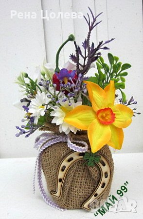 Пролетни цветя в зебло, снимка 4 - Подаръци за жени - 39852027