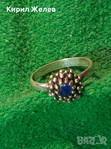 ПРЕКРАСЕН СКЪПОЦЕНЕН СРЕБЪРЕН ПРЪСТЕН СРЕБРО 925 с ФАСЕТИРАН СИН ЦИРКОН МАЙСТОРСКА ФИНА РАБОТА 33141, снимка 13 - Пръстени - 48901625