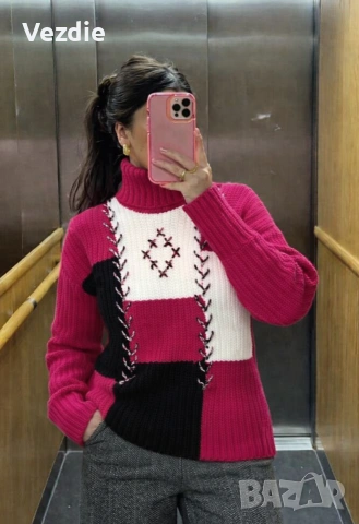 Розов дамски пуловер