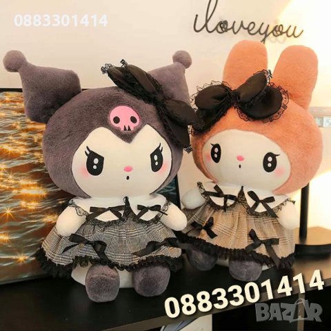 Готик кукла Плюшени Куроми и Мелоди Gothic Kuromi and Melody, снимка 2 - Плюшени играчки - 41474600