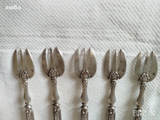 Сребърни Вилички за Сладко,Сребро 0,950, снимка 7 - Антикварни и старинни предмети - 48731070