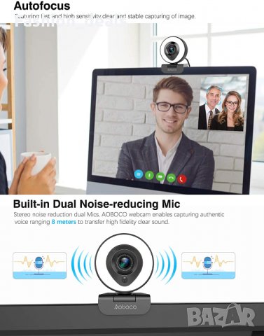 Нова USB Уеб камера за компютър, лаптоп с микрофон 1080p Full HD, снимка 6 - Други - 35958401