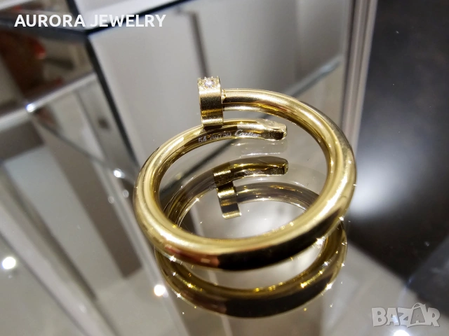 CARTIER Nail Juste un Clou Classic Gold Diamonds Пръстен Пирон, снимка 7 - Пръстени - 53148943