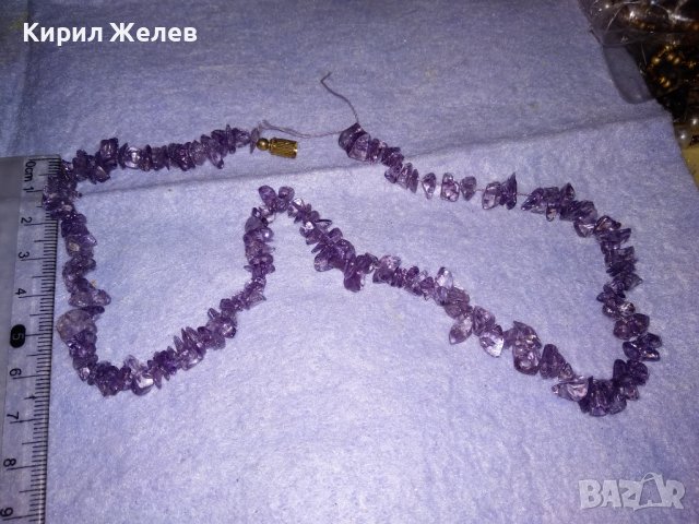 СТАРО ГЕРДАНЧЕ от НАТУРАЛНИ КАМЪЧЕТА АМЕТИСТ 34626, снимка 4 - Антикварни и старинни предмети - 39144135