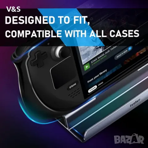ivoler 6-в-1 алуминиев Steam Deck Dock, USB-C хъб с HDMI 2.0 4K@60Hz, 1000M Ethernet, троен USB3.0 , снимка 7 - Мрежови адаптери - 47886911