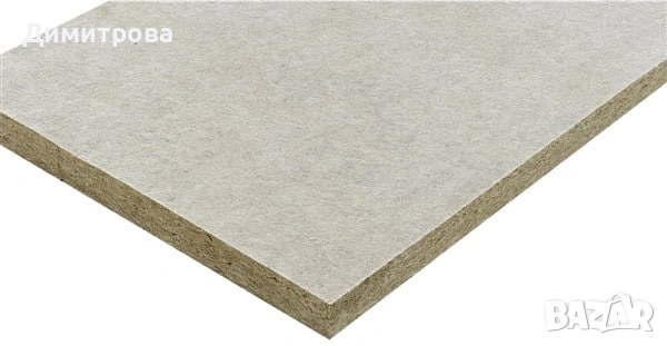 Каменна вата на плочи с бял воал 