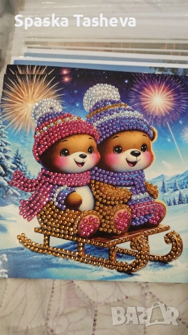 Коледни диамантени картички , снимка 18 - Декорация за дома - 52306814