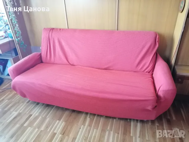 Холна гарнитура от разтегателен диван с железен механизъм, две табуретки и два фотьойла, снимка 6 - Дивани и мека мебел - 49789733