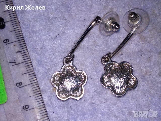 ФЛОРАЛНИ КРИСТАЛНИ ВИНТИДЖ АРТ ОБЕЦИ от БЛАГОРОДНА НЕРЪЖДАЕМА СТОМАНА с ПОКРИТИЕ от БЯЛО ЗЛАТО 25903, снимка 2 - Обеци - 41483748