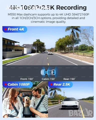 Azdome M550 MAX Dashcam , снимка 5 - Аксесоари и консумативи - 56274109