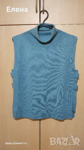 Пуловер без ръкави  iis woodling. размер М. 55% е вълна, 45% cotton. , снимка 2 - Блузи с дълъг ръкав и пуловери - 47368314