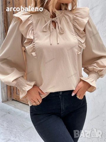 Модна дамска блуза с дълъг ръкав - 023, снимка 5 - Блузи с дълъг ръкав и пуловери - 42012993