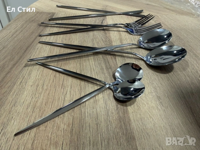 Комплект прибори за хранене от 24 части с луксозен дизайн и магнитна кутия в златисто и розово, снимка 5 - Прибори за хранене, готвене и сервиране - 53567723