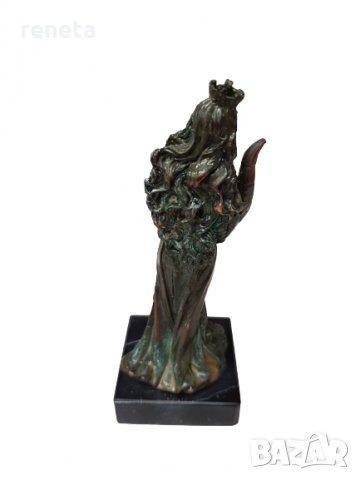 Статуетка Тихи , Метална, Зелена оксидация,14 см., снимка 3 - Статуетки - 35823973