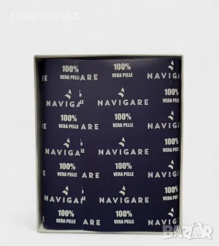 Мъжки портфейл от естествена кожа в син цвят марка NAVIGARE, снимка 2 - Портфейли, портмонета - 50316497