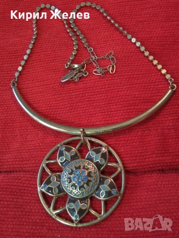 РАЗКОШНА ПОЗЛАТЕНА ДИЗАЙНЕРСКА БУТИКОВА МАРКОВА СКЪПОЦЕННА ОГЪРЛИЦА АРТ ДЕКО СТИЛ КОЛИЕ 27966, снимка 6 - Колиета, медальони, синджири - 37065305