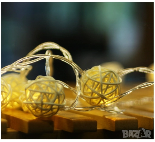 Коледни лампички декорация – крушки с батерии 10 броя "1 цвят ,като на снимките", снимка 4 - Други стоки за дома - 52086364