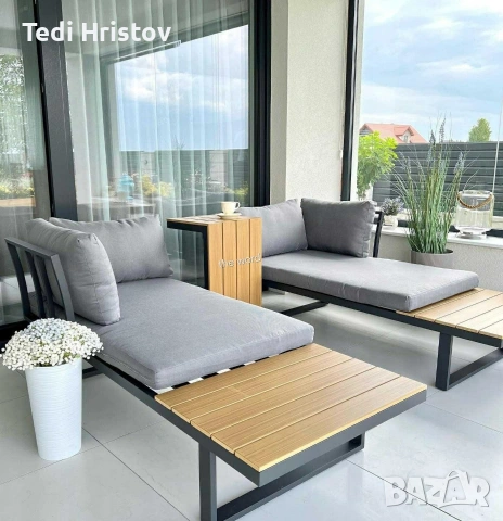 ❗ТОП ЦЕНА ❗ Градински комплект KANZA - модулен ъглов диван от алуминий с удобни възглавници и маса, снимка 4 - Градински мебели, декорация  - 53784939