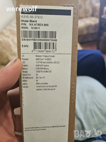 Acer Aspire 3 за 500 лева, снимка 3 - Лаптопи за работа - 52107769