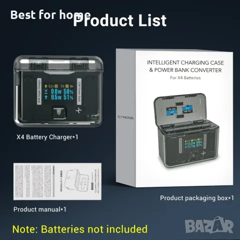 CYNOVA Insta360 X4 Зарядно устройство за батерии Insta360 X4, снимка 8 - Друга електроника - 50055589