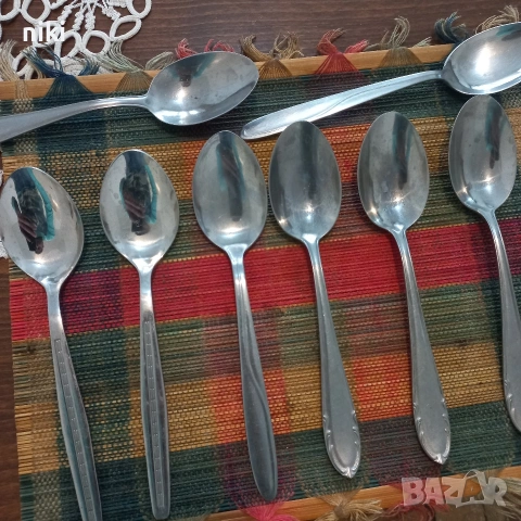8 броя лъжици от неръждаема стомана., снимка 3 - Прибори за хранене, готвене и сервиране - 53356604