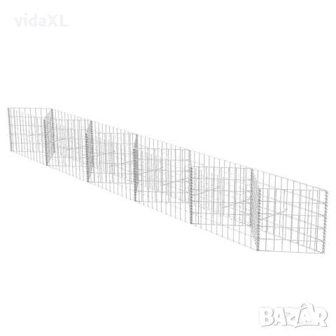 vidaXL Габионна кошница, поцинкована стомана, 300x30x50 см