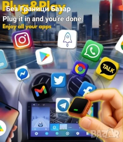 Нов Wireless CarPlay Android Auto адаптер 5.8GHz WiFi AIR за автомобил кола, снимка 9 - Друга електроника - 53648565