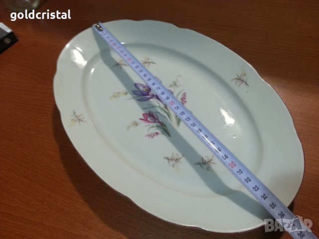 Български порцелан плато елипса , снимка 4 - Антикварни и старинни предмети - 44343857