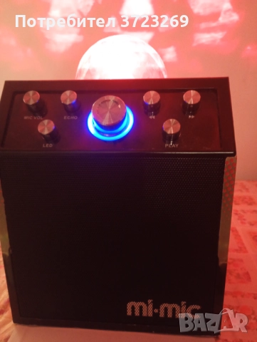 Неупотребявана MI-MIC Караоке тонколона - диско куб с микрофон и Bluetooth, снимка 6 - Караоке - 52269451