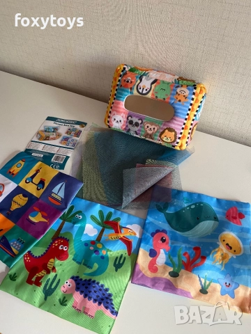 Бебешка сензорна играчка с кърпички, снимка 5 - Образователни игри - 52451980