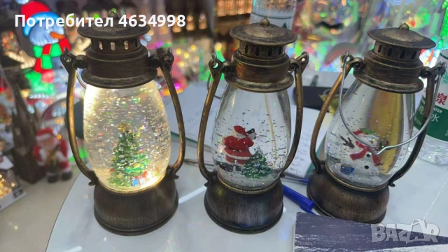 Ретро LED коледен фенер с падащ сняг – магическа светлина и празничен уют, снимка 3 - Декорация за дома - 52233144