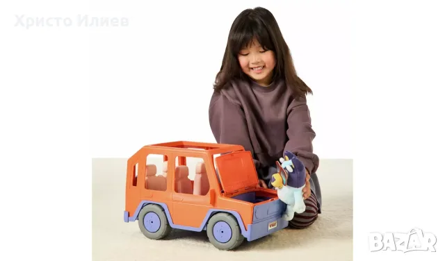 Голяма кола с Плюшена играчка Блуи Bluey , снимка 9 - Коли, камиони, мотори, писти - 55986564