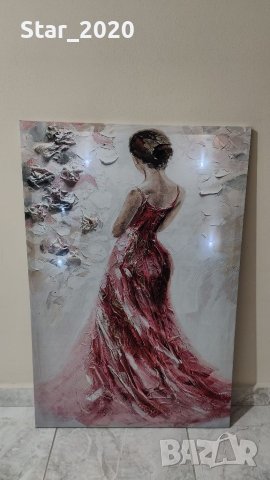 Светеща картина с LED осветление - дамата , снимка 2 - Картини - 40371522