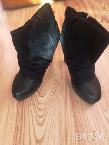 черни боти на висок ток и платформа, снимка 3 - Дамски боти - 42605717