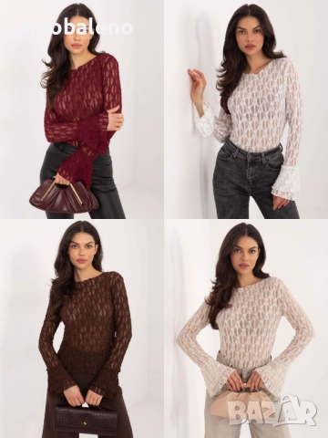 Дамска блуза с разкроени ръкави, 4цвята 