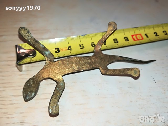 САЛАМАНДЪР-МЕД МЕСИНГ 11Х6см-ВНОС ФРАНЦИЯ M0306231915, снимка 12 - Антикварни и старинни предмети - 40938409