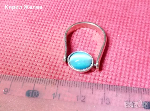 ПРЕКРАСЕН МЕДЕН с ДЕБЕЛА ПОЗЛАТА ДВОЕН / ВЪРТЯЩ се АРТ ПРЪСТЕН с КОТЕШКО ОКО и ЦИРКОНИ 47428, снимка 4 - Пръстени - 47282624