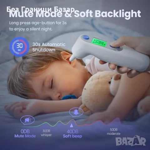 Нов Цифров термометър за уши за деца и възрастни с аларма и памет, снимка 5 - Други - 47859511