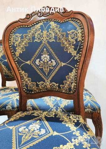 Комплект 4 трапезни стола в стил Луи XV, снимка 4 - Столове - 53440461