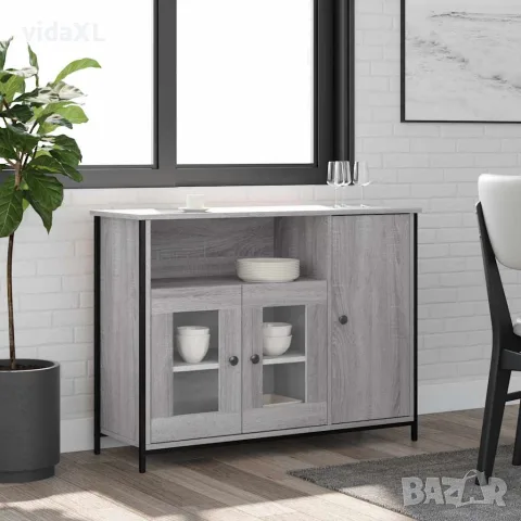 vidaXL Сайдборд, сив сонома, 100x35x75 см, инженерно дърво, снимка 2 - Бюфети - 56148173